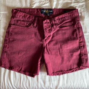 lucky brand red jean shorts